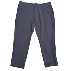 PURE JILL Black Affinity French Terry Slim Crop Pants Women's Size Large